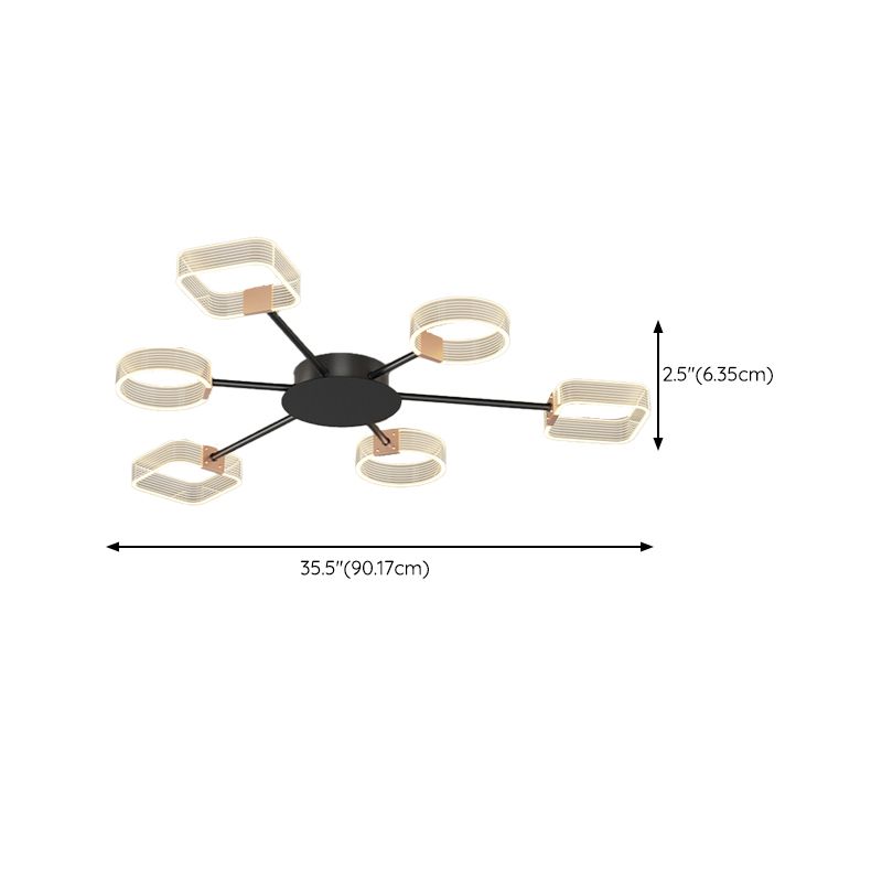 Nordic Style Metal Ceiling Light Geometry Shape Ceiling Lamp for Bedroom