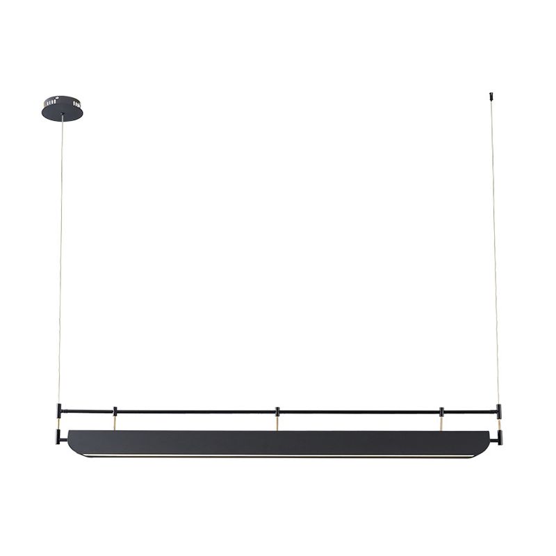 Black Modern Pendant Light Rectangle Shape Island Light with Acrylic Shade for Living Room