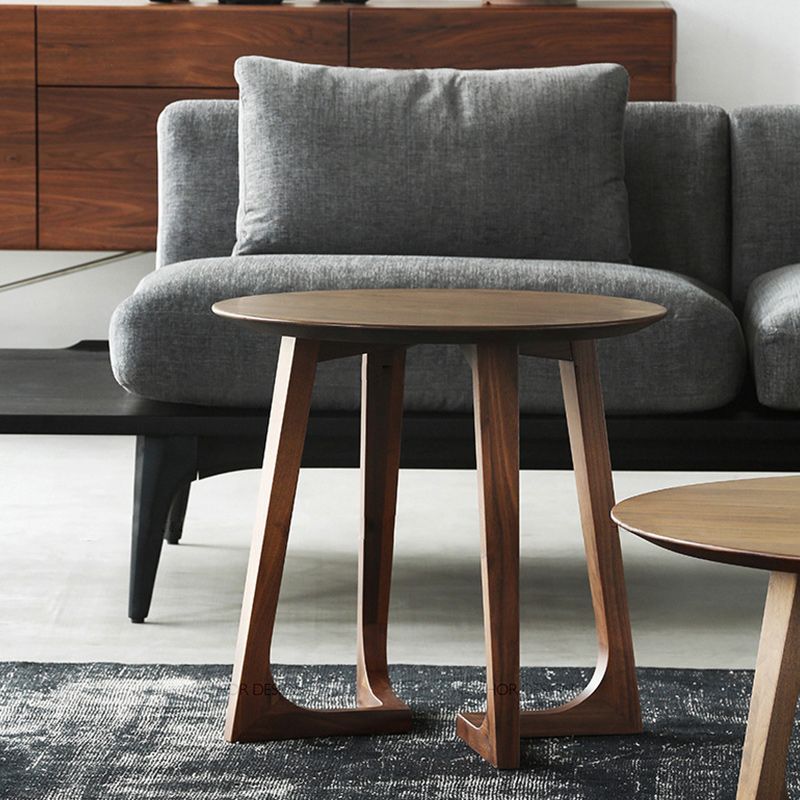 Contemporary Wooden Bunching Tables Round Medium Wood Coffee Table