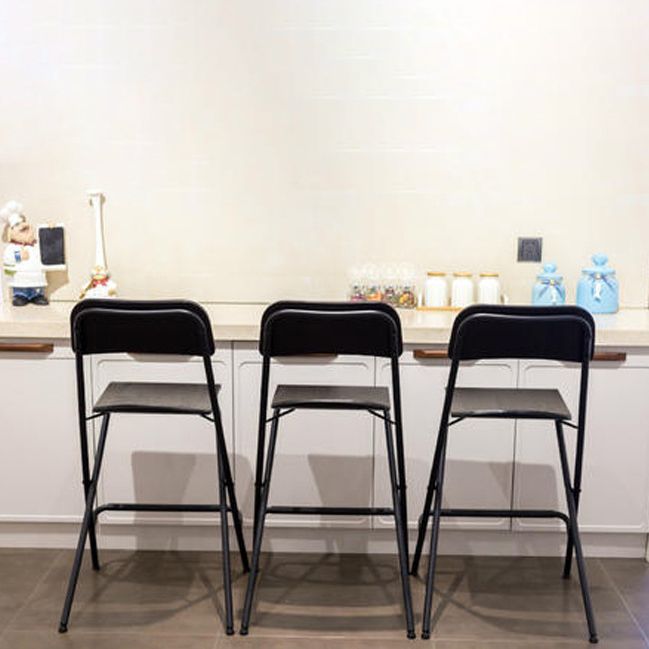 Industrial Folding Wood Stool Backrest Counter Stool for Restaurant