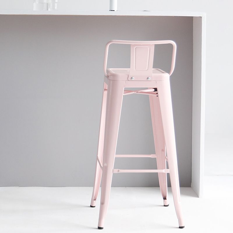 Modern Coffee Shop Counter Stool Square Metal Footrest Bar & Counter Stool