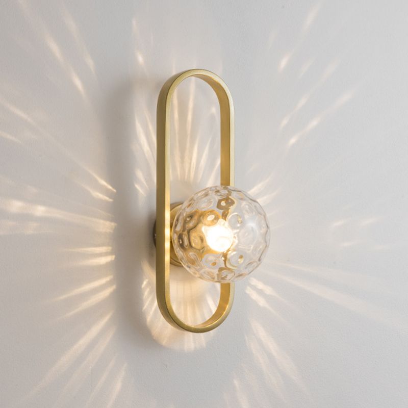 Contemporary Wall Lamp Globe Glass Sconce Lighting for Bedroom