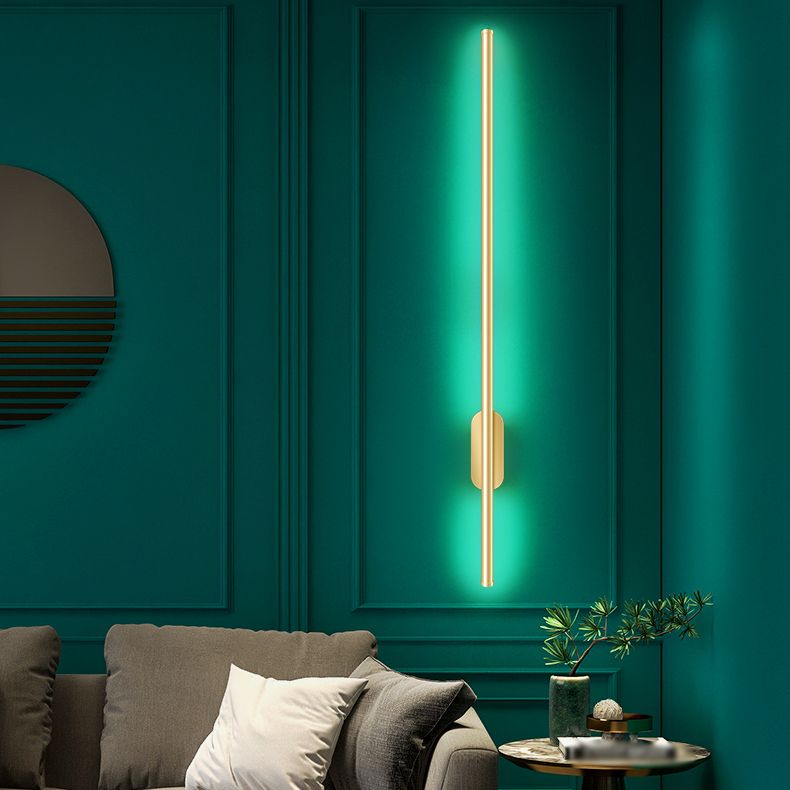 Linear Shape Metal Wall Sconce Lighting Modern Style 1 Light Wall Lighting for Living Room