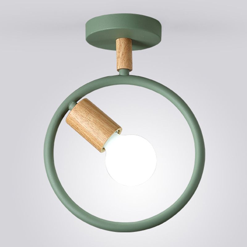 Nordic Ring-geformte Deckenbehandlung Metall 1-Licht-Korridor Halbflush Mount Light
