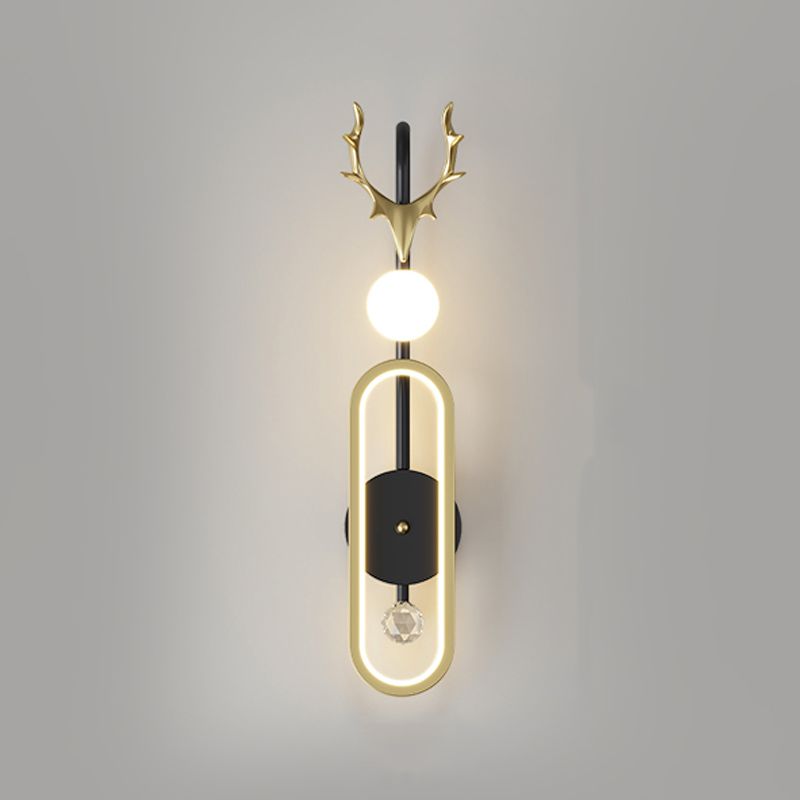 Nordic Metal Wall Light Geometric Antlers Shape 2 Lights Wall Sconce for Bedroom