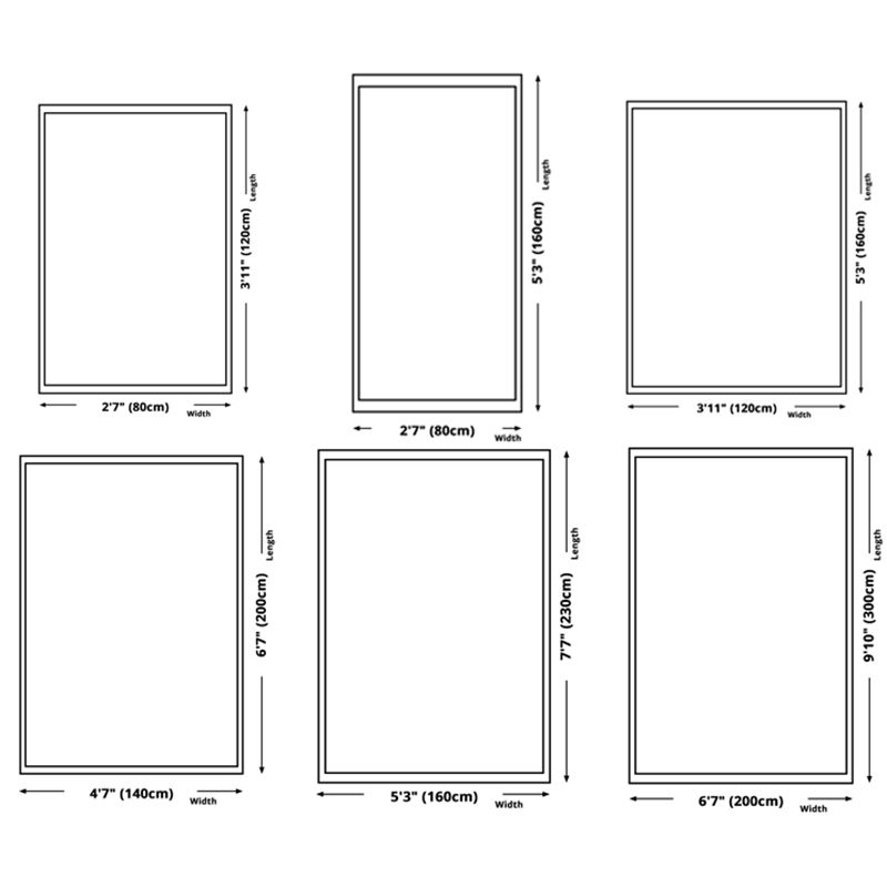 Contemporary Indoor Carpet Contrast Panel Geometric Area Rug Polyester Carpet with Non-Slip Backing