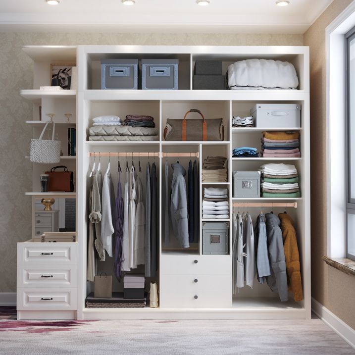 White Engineered Wood Wardrobe Cabinet Modern Wardrobe Armoire