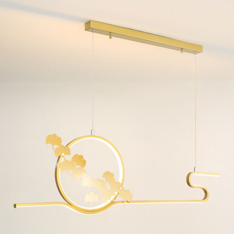 Luces de isla de forma lineal Estilo moderno Metal dos luces colgantes de luz