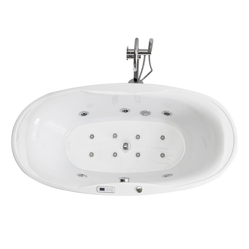 Modern Oval Acrylic Bathtub Hotel Freestanding Bath Tub in White