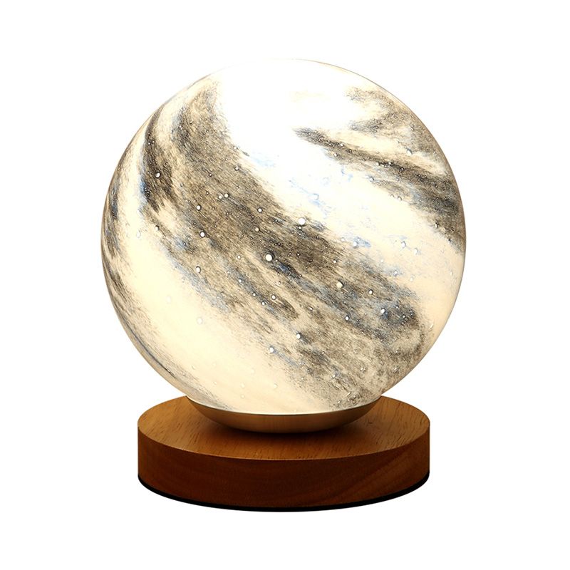 Planet Glass Lampshade Table Lamp Modern Style Creative Globe Desk Light