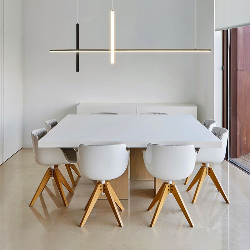 Modern Style LED Pendant Light Long Strip Island Light for Dining Room