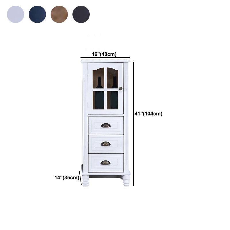 Contemporary 1 - Door 1 Shelves Glass Paned with Drawer Solid Wood Chest