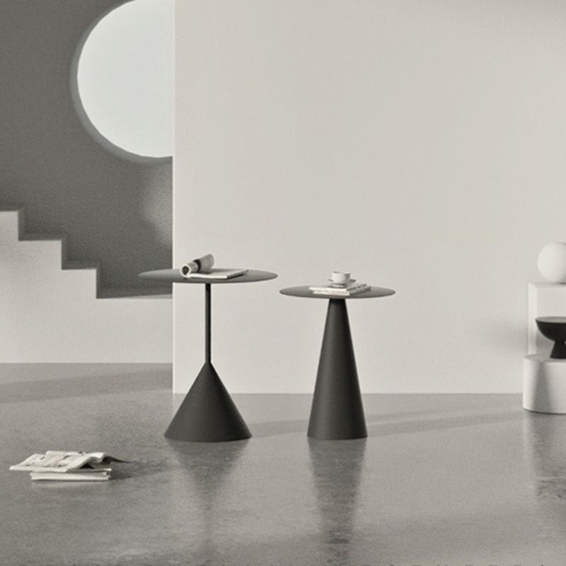 Pedestal Black/White Coffee Table Metal Minimalist Cocktail Table