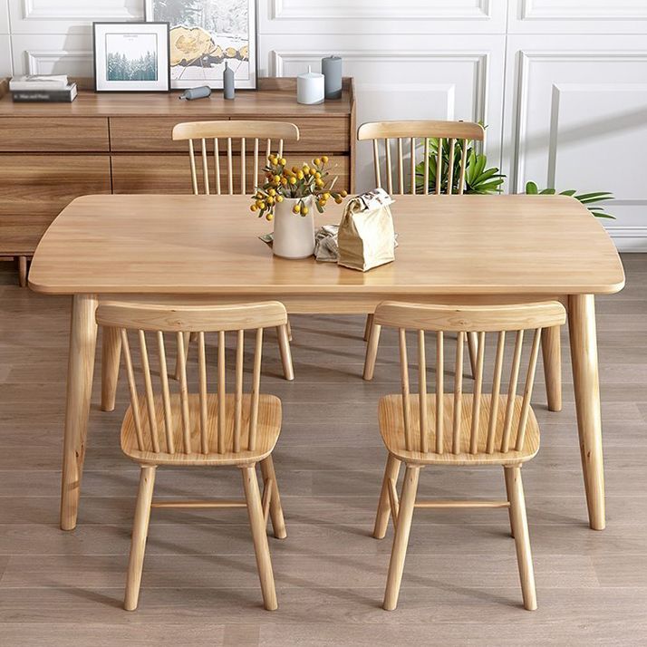 Mesa de comedor estándar industrial Rectángulo Mesa de comedor de madera maciza para cocina