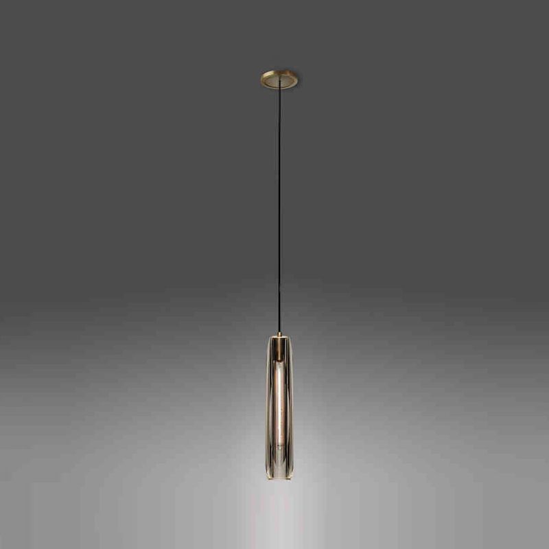 Crystal Pendante Light Contemporary Smoke Grey Pendant lampe pour le salon