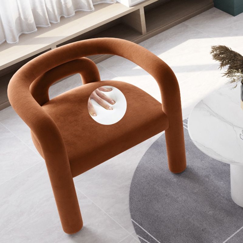 Contemporary Arm Chair Upholstered Open Back Dining Armchair