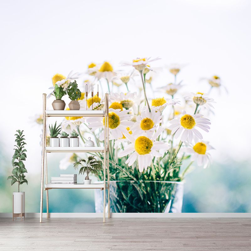 Flowers in Vase Mural Wall Decor Mildew Resistant Living Room Wall Mural Wall Art