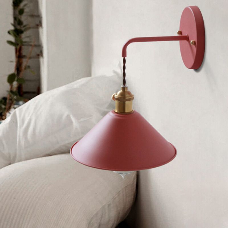 Nordic Style Wall Mount Light Cone Shape Colorful Wall Lamp for Living Room