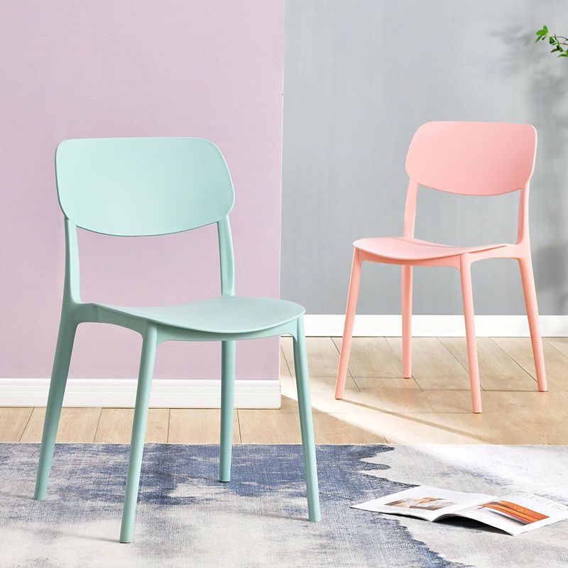 Plastic Modern Style Side Chair Open Back Armless Dining Chairs
