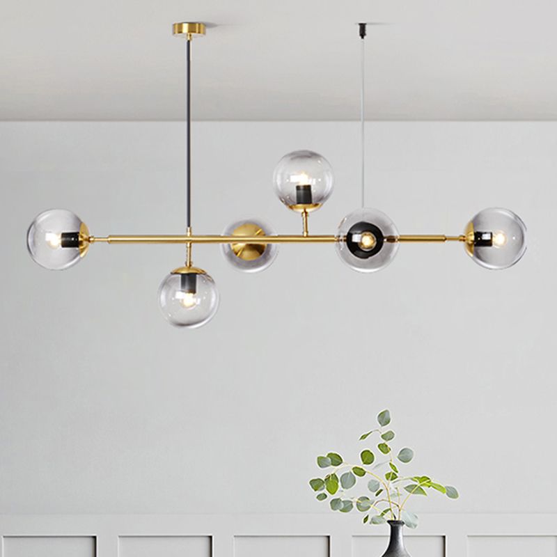 Nordic Style Hanging Lamp Ball Shape Shade Island Light Fixture for Bedroom