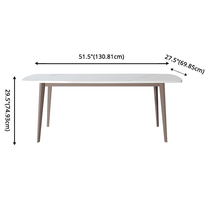 Modern Style Sintered Stone Dining Set with 4 Legs Fixed Table Dinette Set for Dining Room