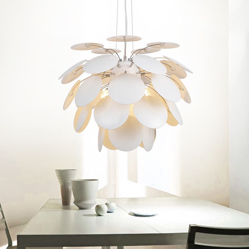 21,5 "/25,5" W Pinecone Deckenhänge hängendes Licht zeitgenössischer Stil Metallic 1 hell weiße Anhängerlampe