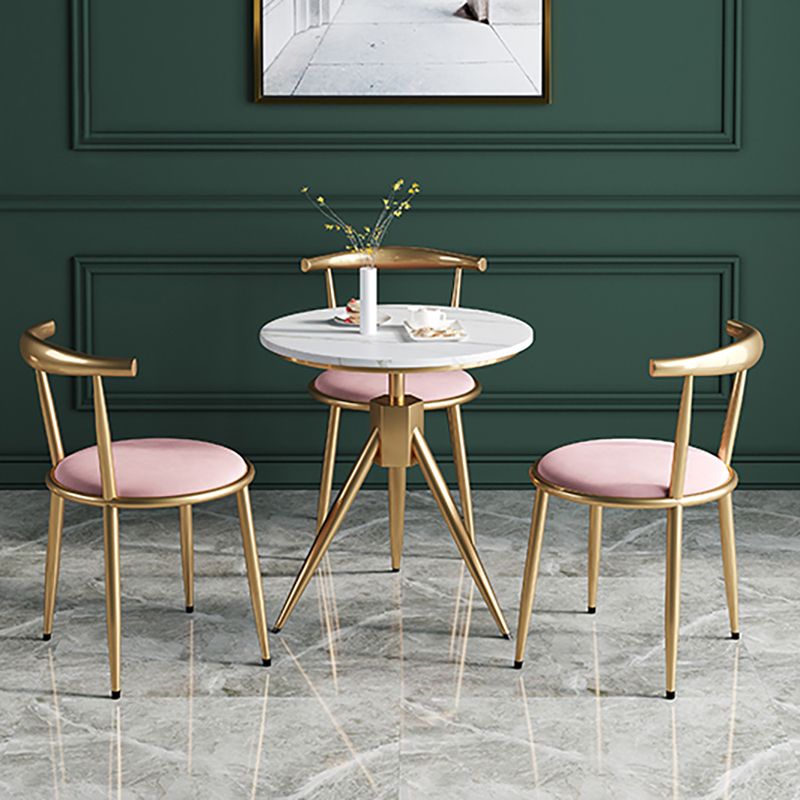 Glam Velvet Dining Room Chair Open Back Dining Side Chair for Restaurant Use