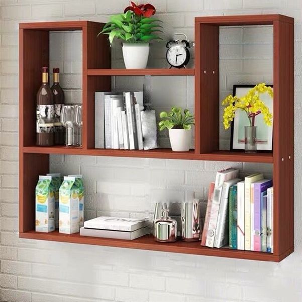 Modern Floating Book Shelf Wall Mounted Manufactured Wood Bookcase