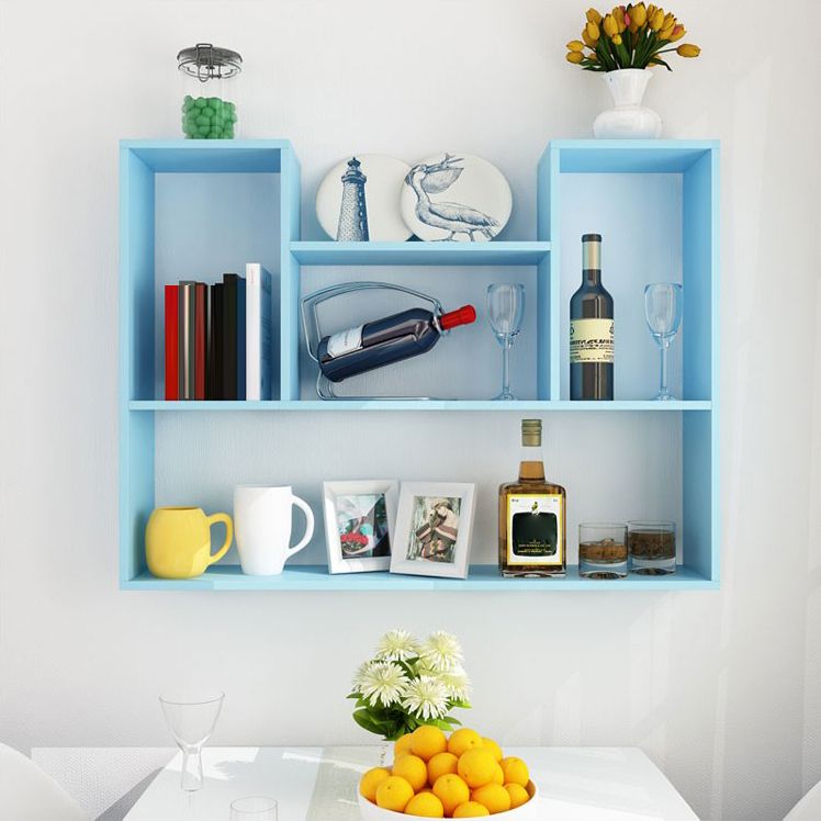 Wall Mounted Bookshelf Scandinavian Style Bookcase for Home and Study Room