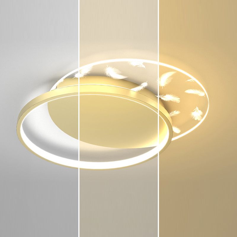Moderne modische Feder -LED -Decken Deckenleuchte schmiedeeisen Innenhalterung mit Acrylschatten