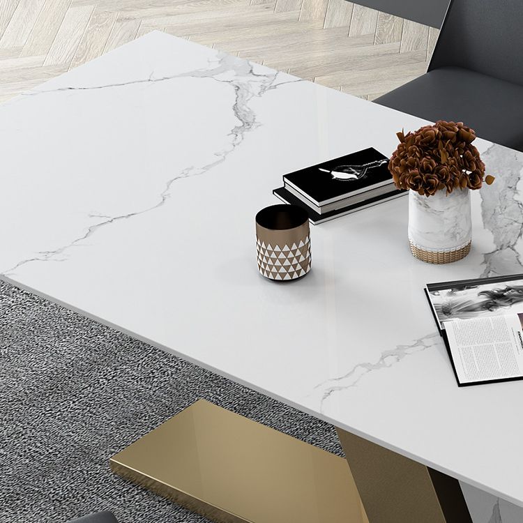 Nordic Sintered Stone Top Dining Set Rectangle 1/3/4/5/6/7 Pieces Dining Table with Chairs