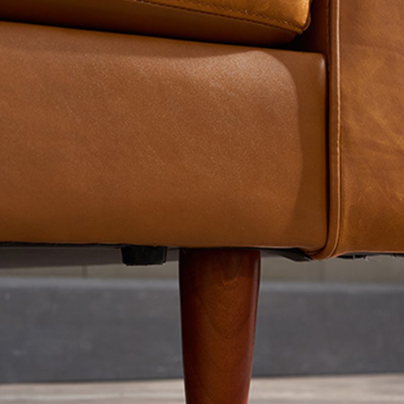 Craftsman Faux Leather Square Tufted Sofa for Living Room 65H