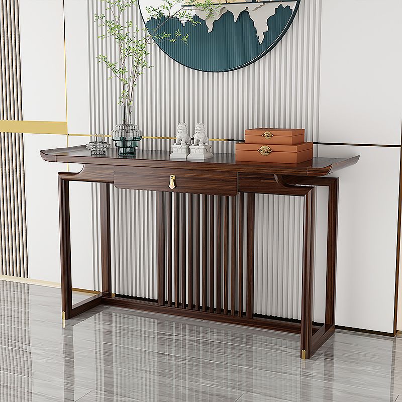 Rectangle Shape Contemporary Console Table Brown Wooden Console Sofa Table