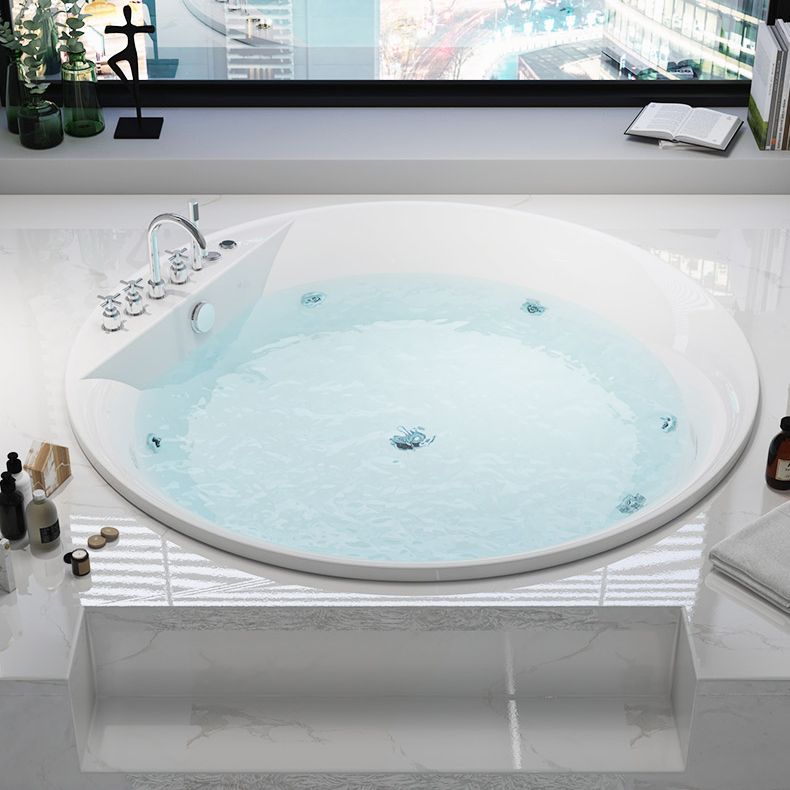 Modern White Acrylic Bath Tub Round Drop-in Bathtub for Home