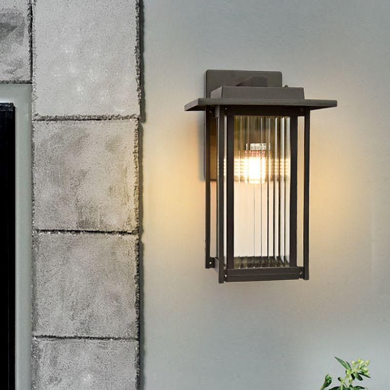 Klares prismatisches Glas schwarzer Lantern Laternen -Landland -Wandlampen -Lampen -Lampen -Lampenvorrichtung für Outdoor