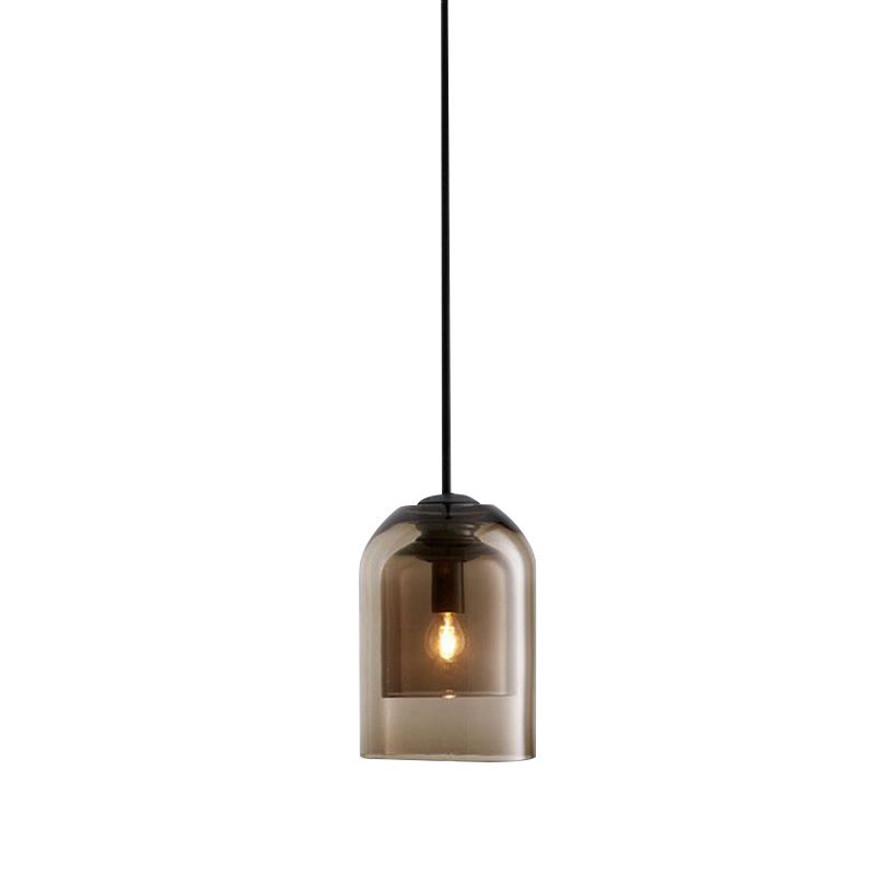 Bell Hanging Light Fixture Minimalist Style Glass Pendant Light Kit for Dinning Room