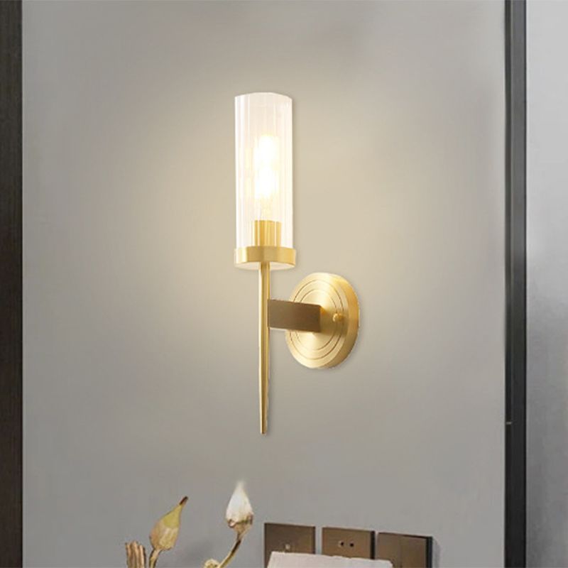 American Style Vanity Light Cylinder Shape Vanity Lamp with Glass Shade for Shower Room