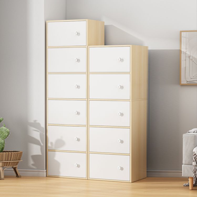 Minimalist Wooden Accent Cabinet Rectangle Storage Cabinet with Drawer
