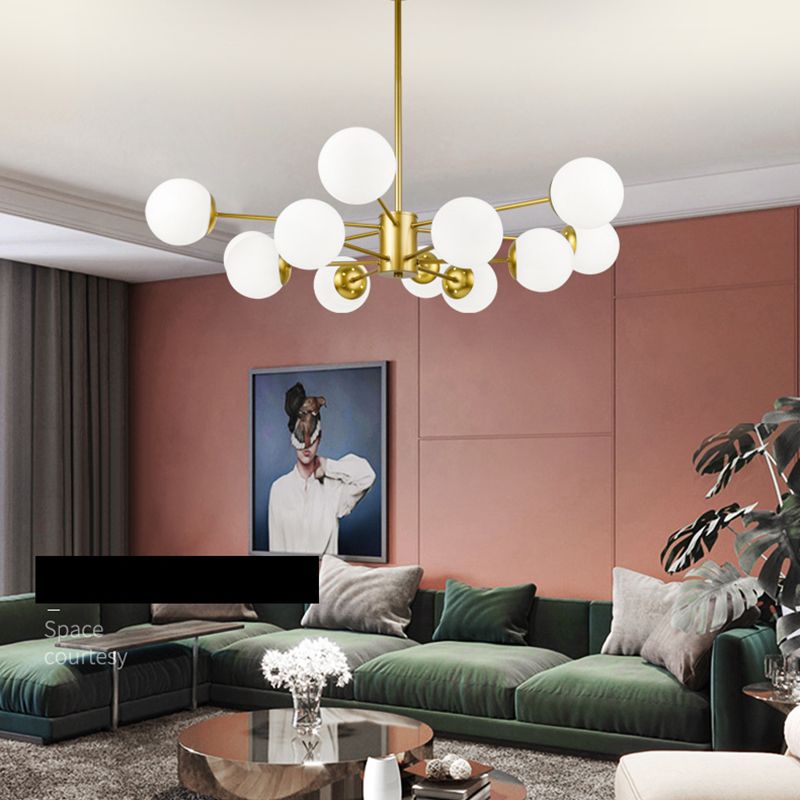 Globe Chandelier Lighting Multi-Head Suspension Pendant Lamps for Living Room