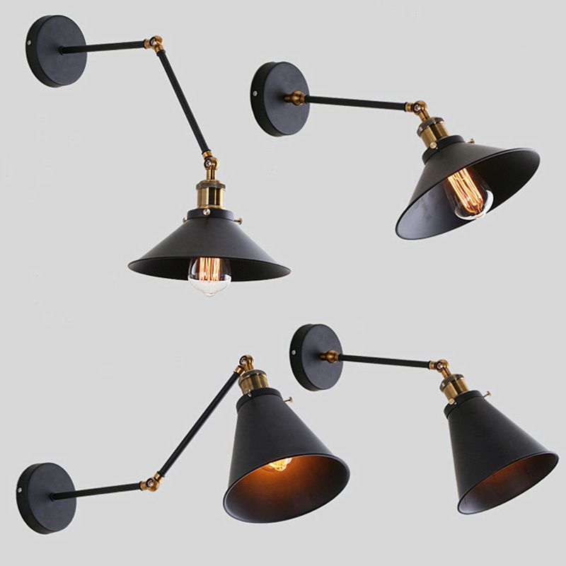 Amplia de pared extensible en negro en el estilo industrial de la pared de hierro forjado de estilo vintage para el lugar comercial