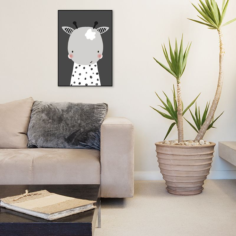 Pastel Color Sheep Painting Textured Kids Style Children's Bedroom Wall Art Print