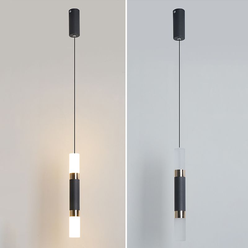 Eigentijdse LED 1-licht plafond hanger licht acryl lineaire hangende lamp voor woonkamer