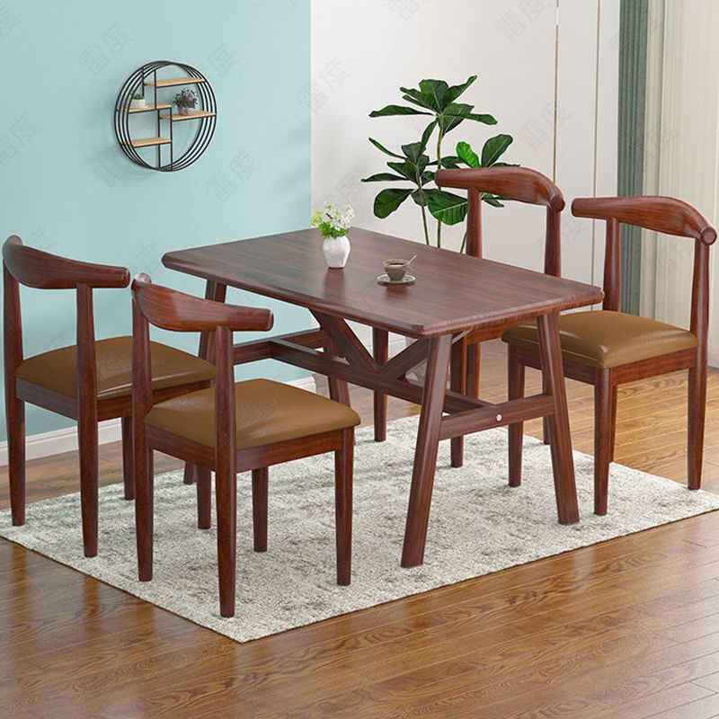 Contemporary Matte Finish Upholstered Side Chair Home Open Back Dining Chair