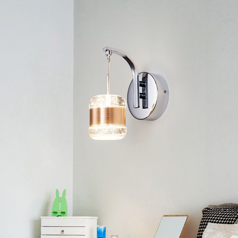Traditionalismus Trommel Wandmontage Lampe LED Blase Kristallwandleuchte in Gold für Schlafzimmer