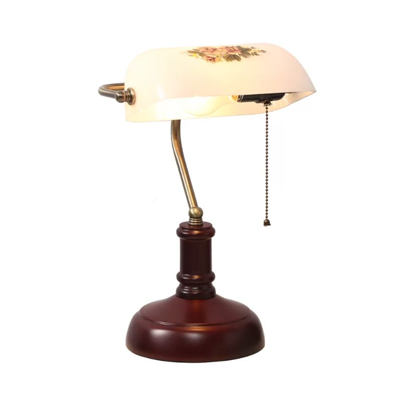 Vintage Semi-cylindrical Night Table Lampe Crystal Crystal 1 Light Light en brun rouge pour le chevet