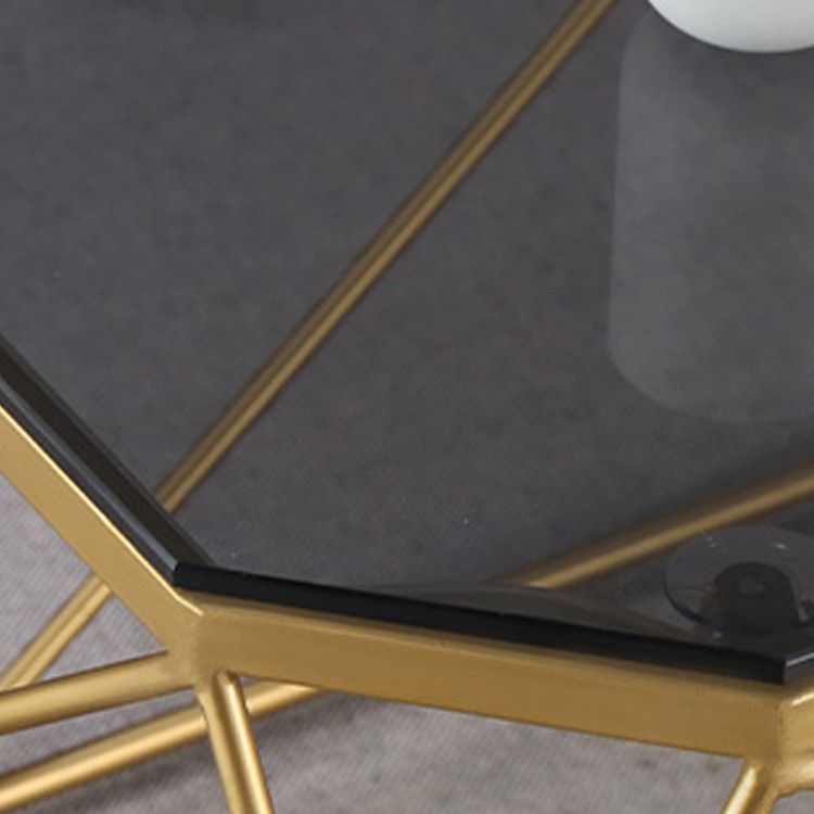 Modern Frame Coffee Table Glass Top Cocktail Table for Living Room