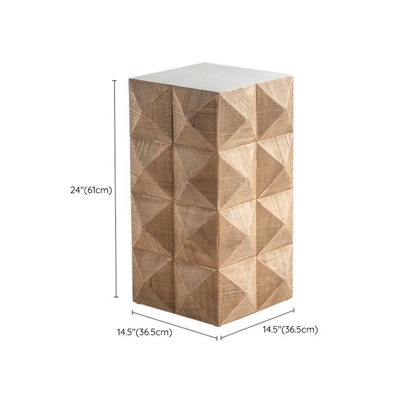 Rustic Geometric Accent Side Table Wooden Side End Snack Table