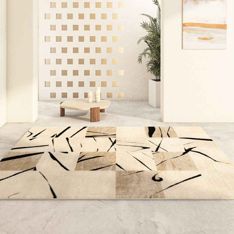 Light Pink Casual Rug Polyester Color Block Rug Washable Indoor Rug for Living Room