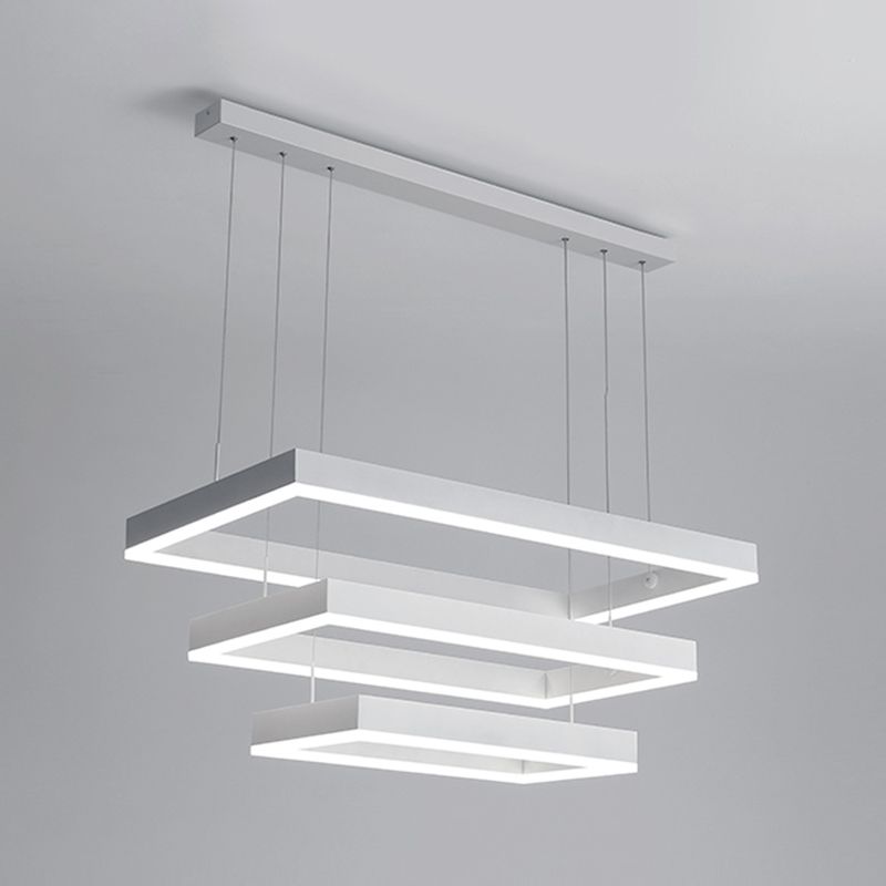 Moderne kroonluchters voor eetkamer Meerdere vierkanten Opgebroken verlichtingsarmaturen voor woonkamer