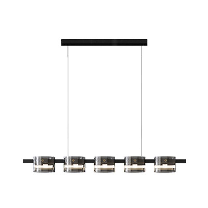 Simple Glass Pendant Lighting Fixture Modern Style Hanging Chandelier for Living Room